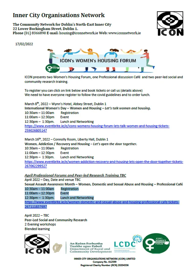  ICON CDP 2022 Womens Housing Forum Events Image